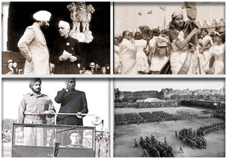 1950, 26th January Republic Day - India adopts new democratic constitution